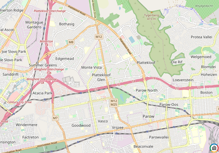 Map location of Kaapzicht